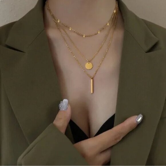 14K Gold filled Layering Bar Necklace - Picture 5 of 5